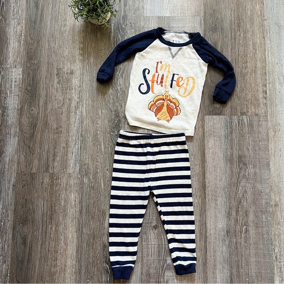 PJ Essentials Baby “Im Stuffed” Thanksgiving 2 Piece Pajama Set - Picture 1 of 5